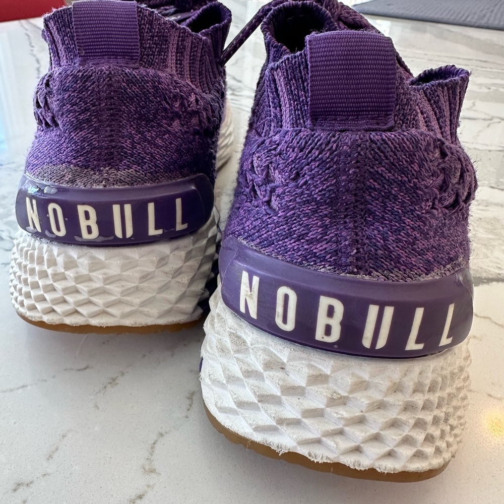 NOBULL Purple Sneakers with Textured Knit Upper and Geometric Sole